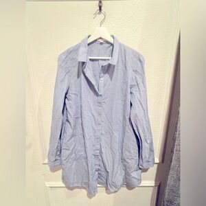 COS Striped Blue and White Shirt split back